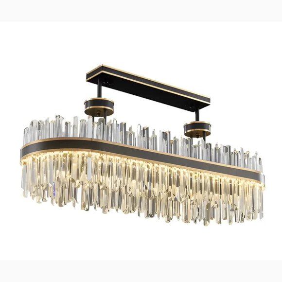 Luxury Oval Crystal LED Chandelier for Dining room, L39.4 - Picture 1 of 2